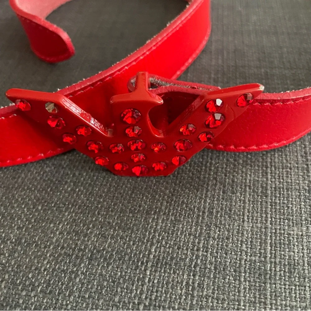 Red Armani Junior Rhinestoned Belt